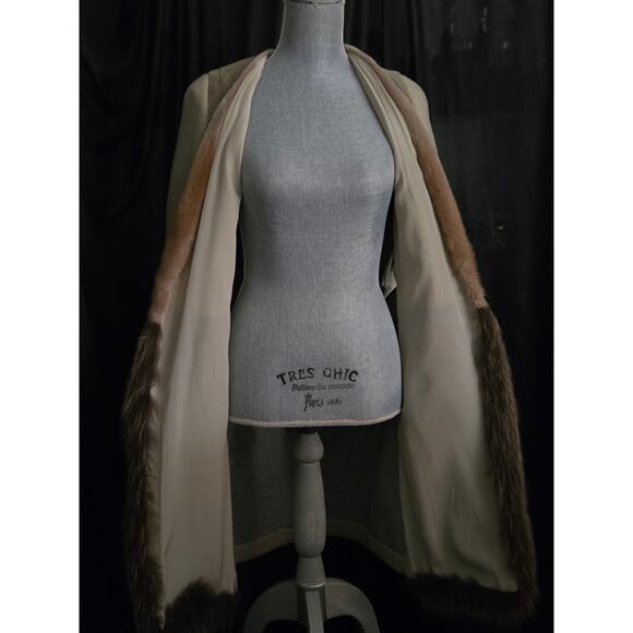 Vintage AGNONA Italian Brown Fur Cashmere Coat, Size 38, US 4 Small - Picture 8 of 10